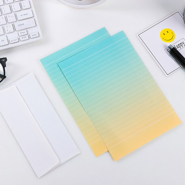 Gradient Envelopes Diy Multifunction Specialty Paper Envelope For Letter Paper Postcards School Material School Supplies: Gradient yellow 