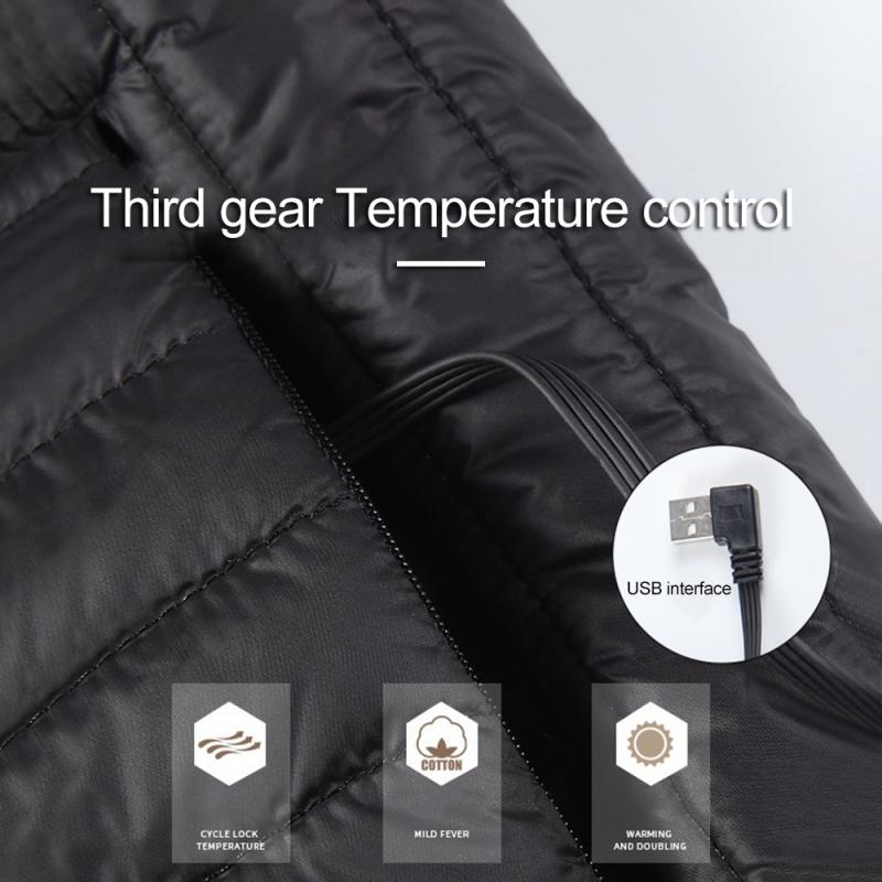 Intelligent opvarmning bomuld frakke usb for og bag varme ned bomulds polstret tøj camping trekking klatring skiløb frakker