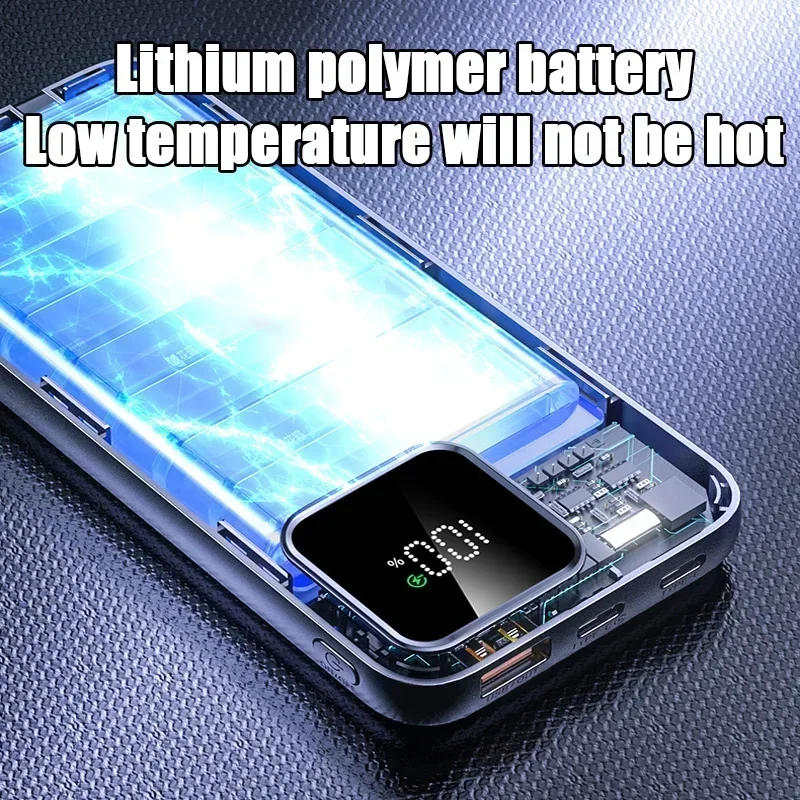 Tragbarer akku 20000 mah , 22.5w schnelllade-powerbanks, -in 2 kabel für huawei, iphone und xiaomi, externer akku