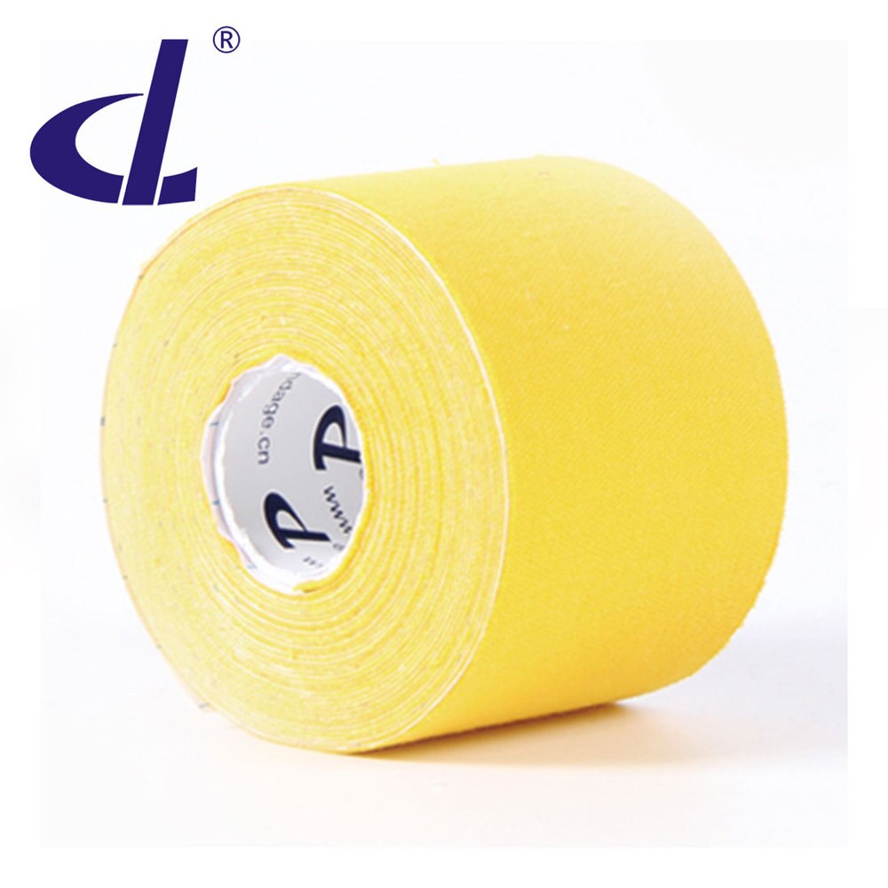 [Original Fabrik] 15 Farbe Kintape Kinesiologie band Baumwolle Elastische Athlet Physiotherapie Verband Für fahrrad Muscle Pain Relief: Gelb