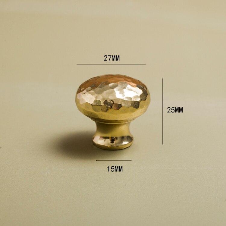 Hand Gehamerd Licht Luxe Paddestoel Messing Handvat Lade Kast Schoen Kastdeur Ronde Goud Enkel Gat Kleine Handvat: WHITE