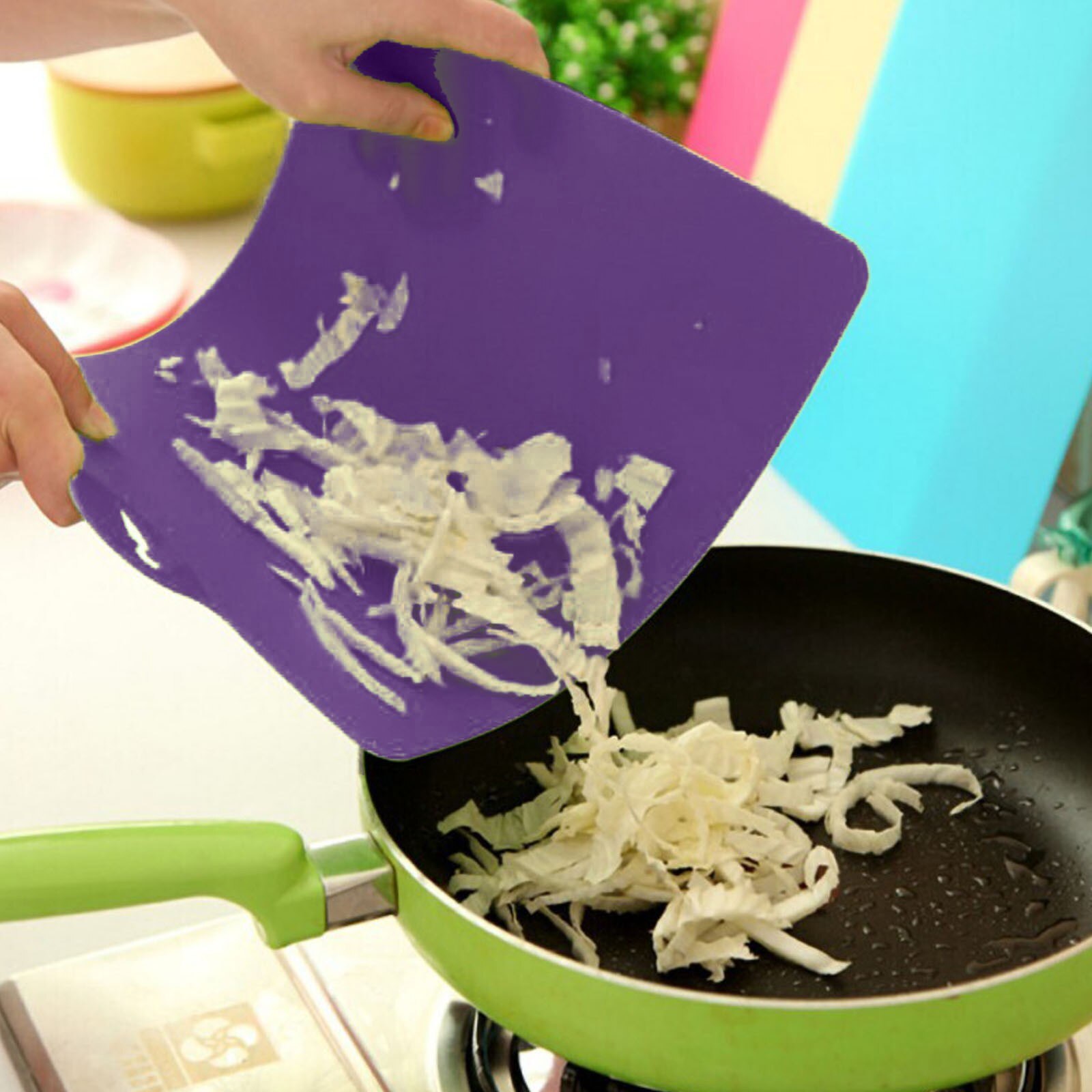 1PC Cutting Board Environmental protection color plastic non-slip chopping board kitchen cutting board Chopping board c50