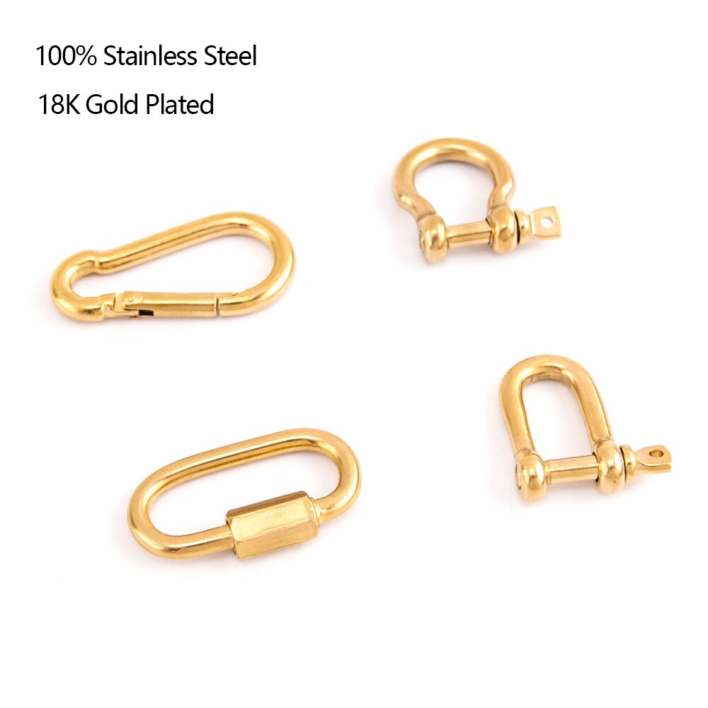 100%  rustfrit stål lås til smykker, der finder stærk lænke u karabinhage snapkrog charm klatring spænde hestesko lås