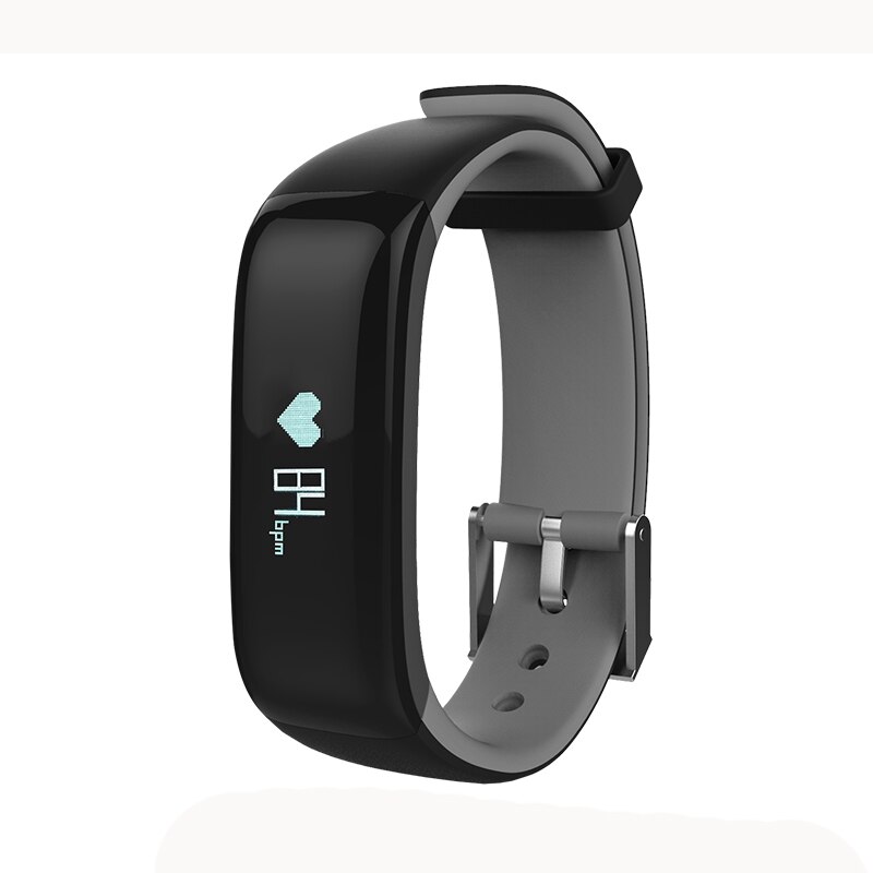 P1 Smartband Orologi Misuratore di Pressione Sanguigna Intelligente Braccialetto Bluetooth Heart Rate Monitor Intelligente Wristband Fitness per iOS Android Phone: Grigio