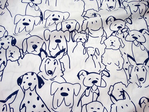 Chien Dot impression tissus à la main tela algodon bricolage couture Patchwork bébé robe lit couture vêtements tissu coton sergé tissus: 200x160cm / Cotton Fabrics 01