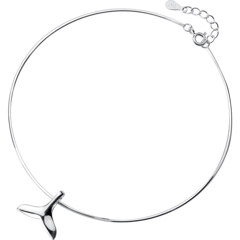 Miqiao Armband Op De Been Vrouwelijke 925 Sterling Zilveren Vrouwen Zeemeermin Staart Enkelband Ornament Temperament Voet Ketting Sieraden Zomer