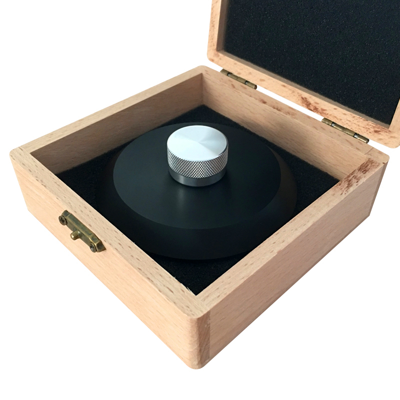 High-End POM Material LP Vinyl Turntables Disc Stabilizer Record Weight/Clamp With Wooden Package Box