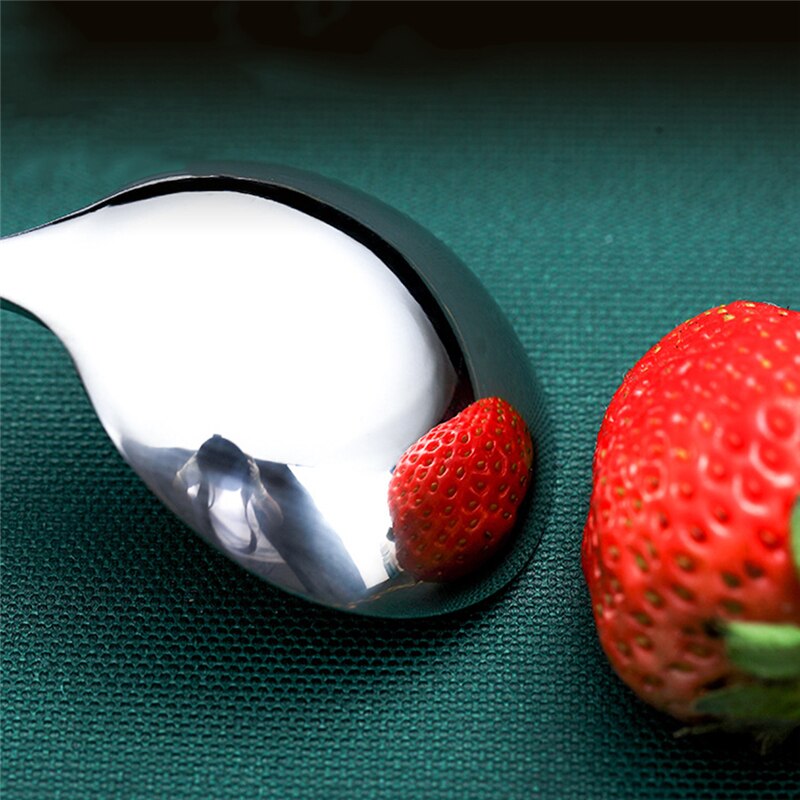 304 Stainless Steel Round Spoon Coffee Dessert Spoon Ice Cream Dinner Tableware Afternoon Tea Dessert Spoon