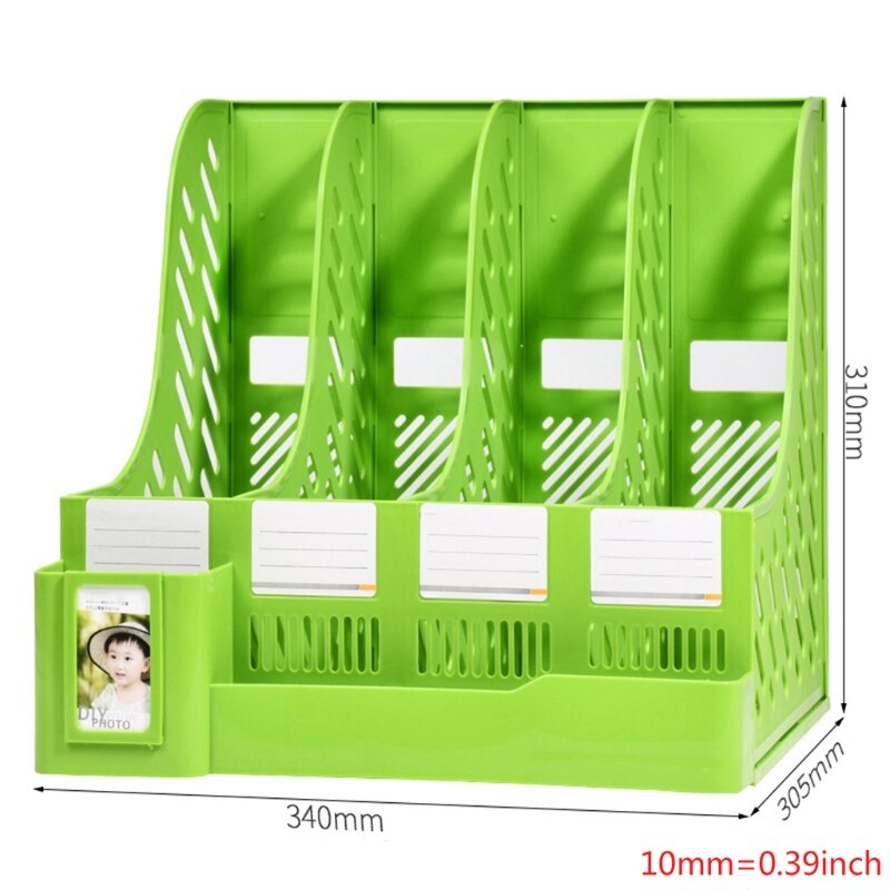 4-layer Vertical File Holder Document Organizer Box Ideal for School Office Desk K5DB