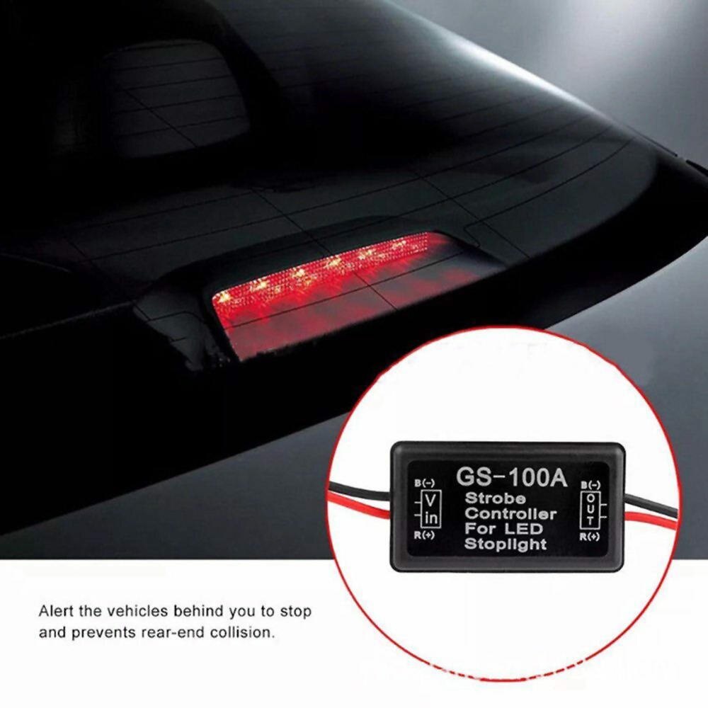 2Pcs LED Flash Strobe Controller kit Flasher Module Brake Tail Stop Light 12/24V LED Tail Light Controller GS-100A