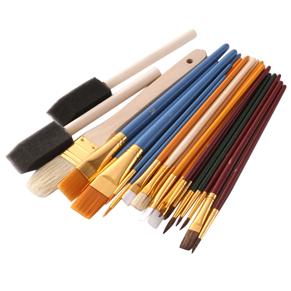 25 Artists Paint Brushes Set Foam Brush for fine art &amp; craft works