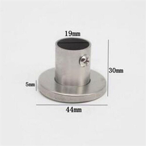 DRELD 2pcs Stainless Steel Wardrobe Closet Rod Flange Bracket Hanger Clothes Rod Seat Hanger Pipe Tube Holder 19/22/25/32mm: 19mm