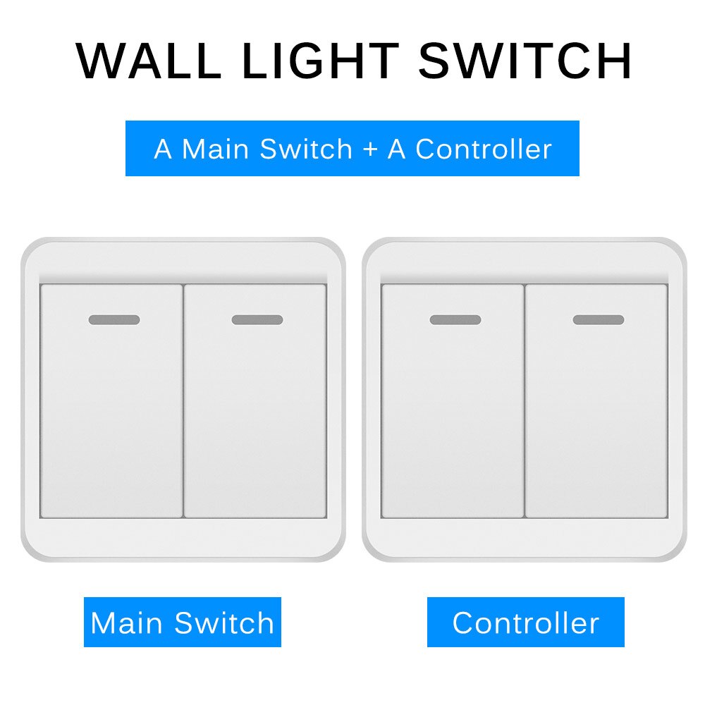 1/2/3 Gang Wall Switch Smart Push Wireless Switch Light RF Remote Control 110V 220V With Adhesive Light Controller