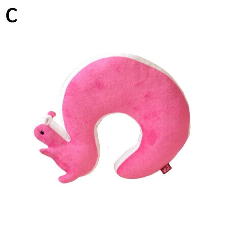 Candy Color Nap Pillow Health Care Novelty Squirrel Animal Cotton Plush U Shape Neck Pillow Travel Car Home Pillow