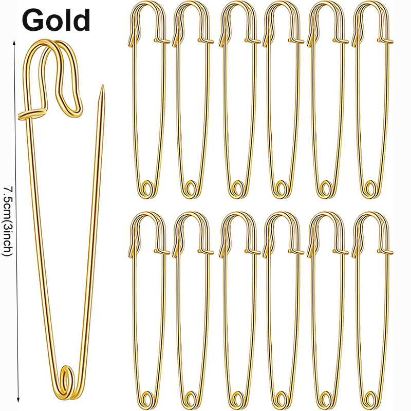 5/10/20 Pz Spille da balia 7.5 cm Grande spilla da balia Perni da balia resistenti per vestiti Coperte di tela in pelle Artigianato Gonne Forno: S / esercito verde