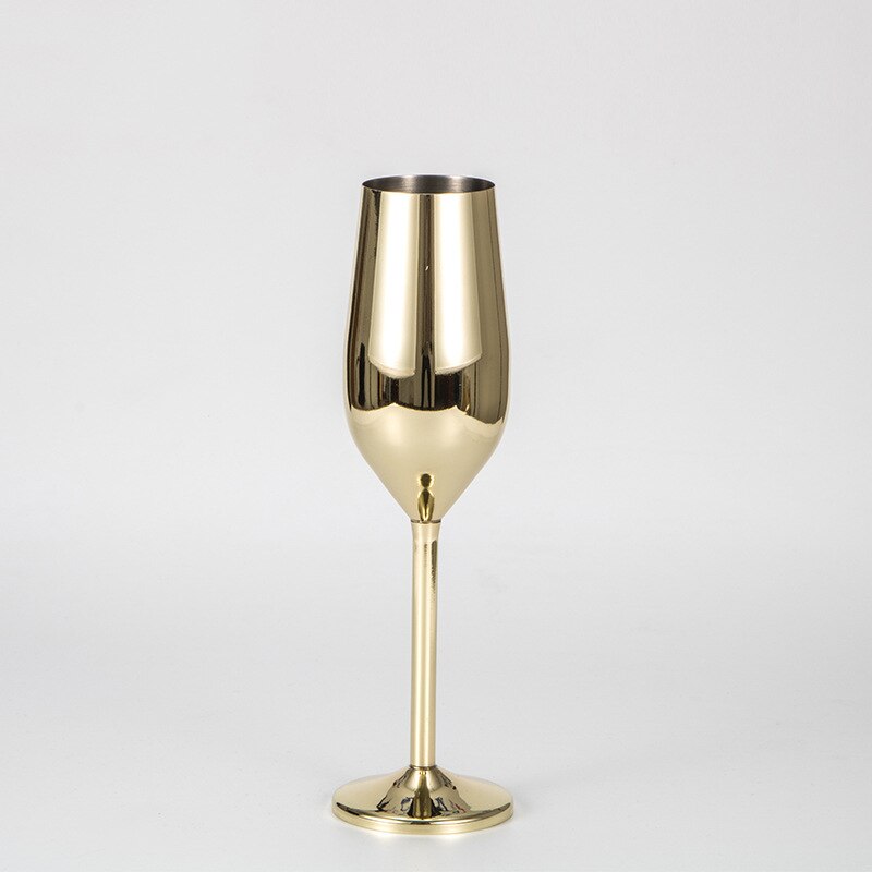 Copa de champán de acero inoxidable resistente a las caídas, copa de vino espumoso de estilo europeo, copa de vino de boda