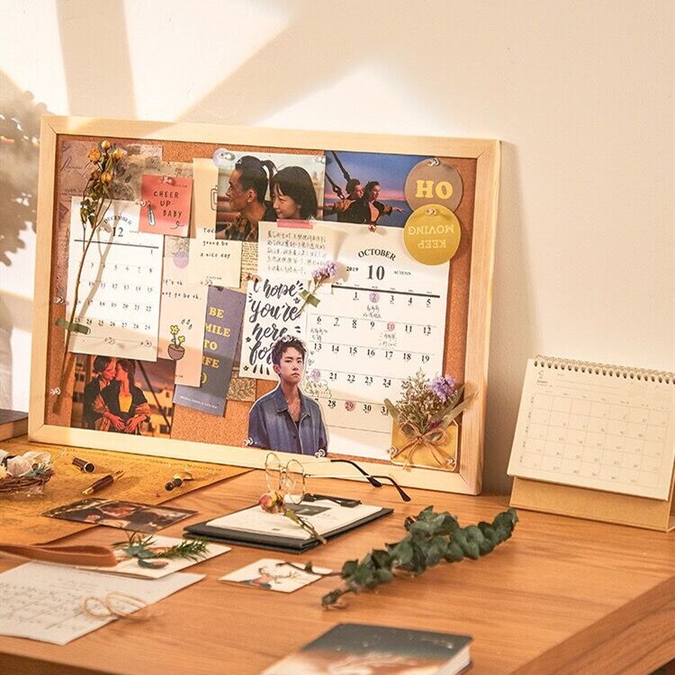 1Pc Soft Wooden Letter Message Board Decorative Postcard Photo Wall Cork Board Memo Paper Background Board Stationery