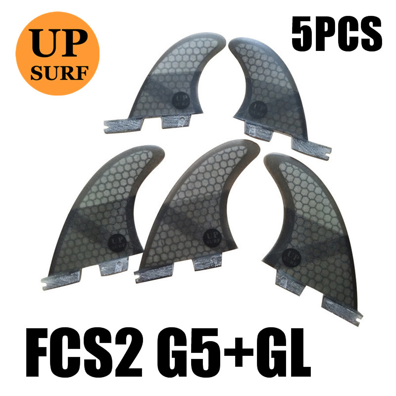 3pcs/4pcs/5pcs fcs2 pinne G7/G5/GL pinne tavola da surf stand up fcs 2 sport acquatici fcs ii pinne quilla surf stand up paddle pinna: 5PCS black grey