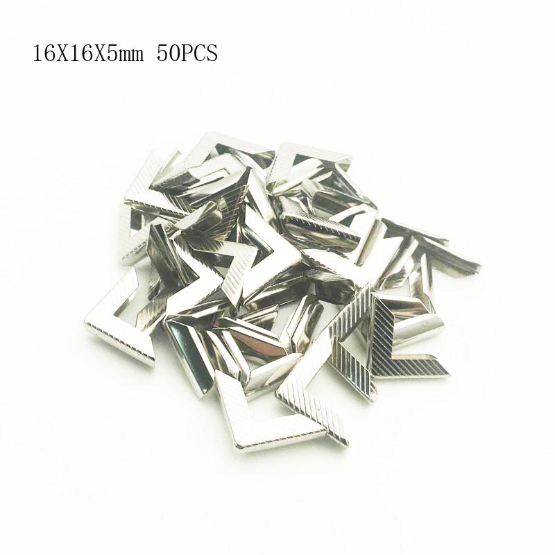 Coins métalliques argentés pour livres, Scrapbooking, Albums photos, Menus, protecteurs de coins, artisanat en métal, ornement, bricolage, 50 pièces