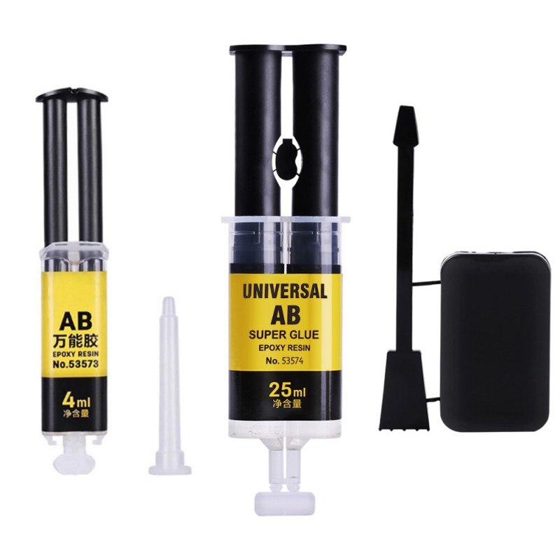 Pegamento Universal de resina epoxi para reparación de cristal, pegamento líquido AB de 25ML para Metal y cerámica, adhesivo fuerte para el hogar