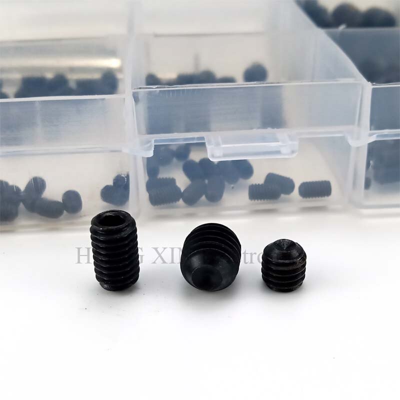 M3/m4/m5/m6/m8 sorte sekskantede gevind jern pcb sortiment skruer bolt sortiment sæt kop spids skruenøgle