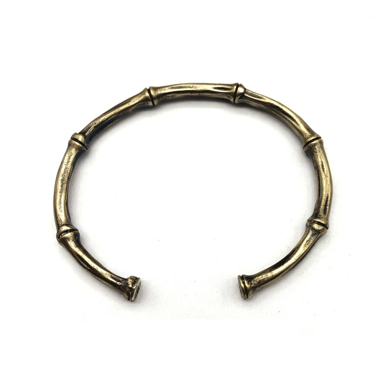 Pulsera de cobre puro de bambú para mujer, brazalete de Metal de latón antiguo, estilo Punk, a la , , en forma de C: Vintage Bangle