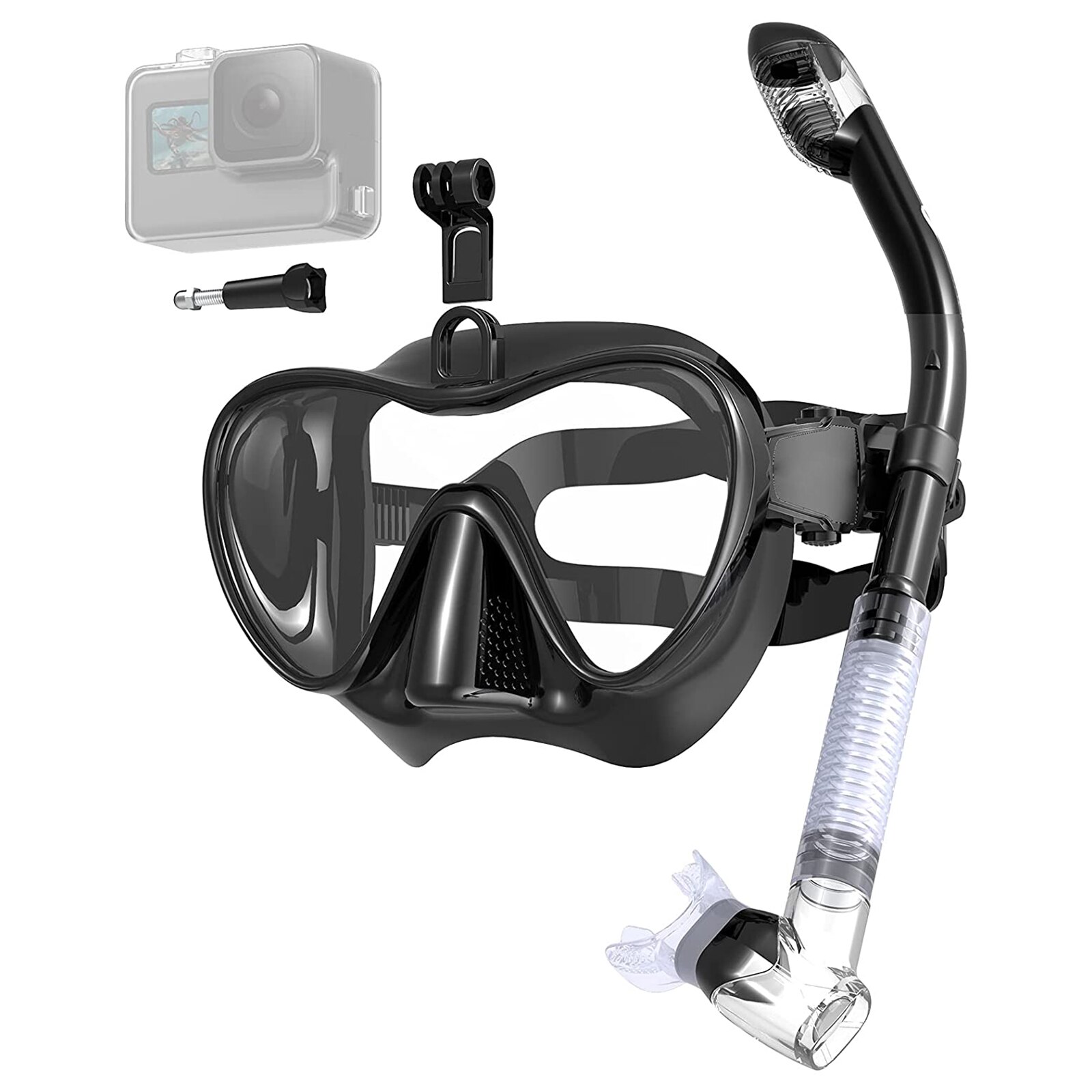 Scuba Masker Snorkel Buis Set Duiken Masker Anti-Fog Zwemmen Snorkelen Bril Met Mount Voor Gopro Onderwater Sport Camera