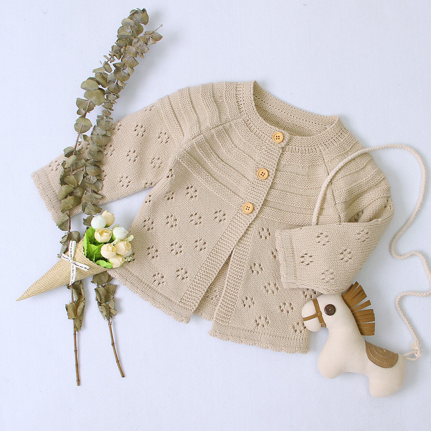 automne hiver enfants garçons filles Cardigan chandails solide coton évider points fleur tricoté pull extérieur veste manteaux