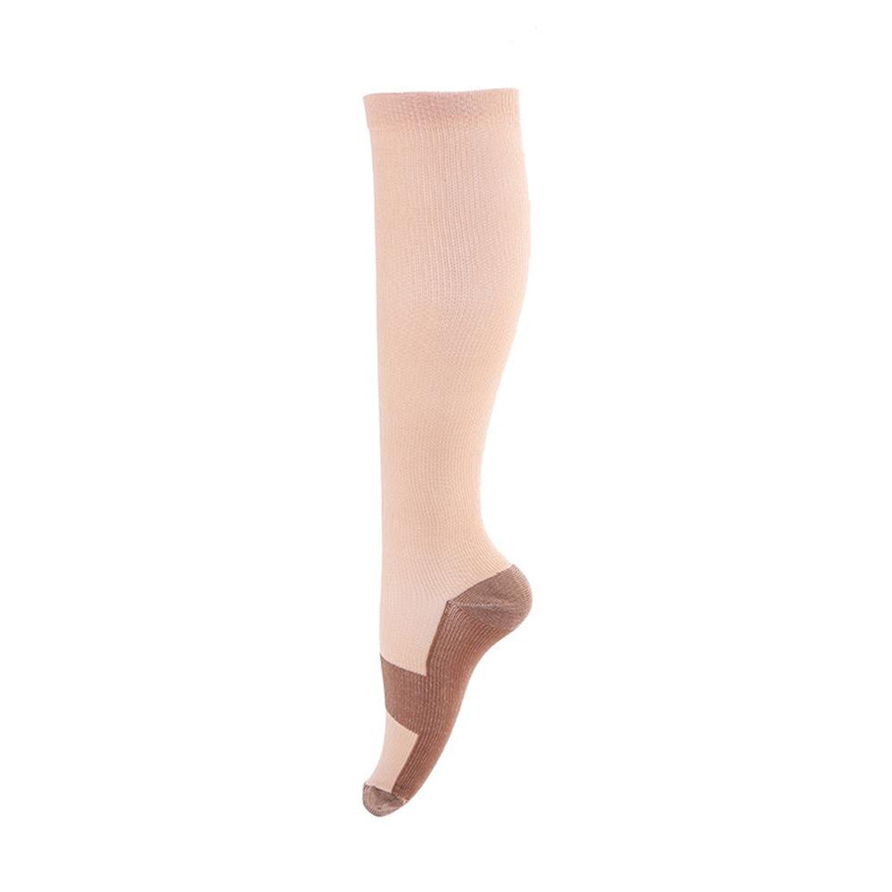 Sportsokken antivermoeidheid magische compressiekousen dames heren kniekousen comfortabele voetpijnverlichting zacht wonder koper: Huid / Xl