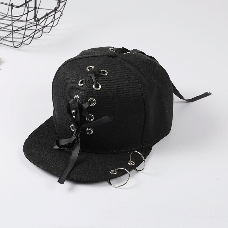 Chapéu punk de algodão estilo adulto e infantil, chapéu hip hop preto com fivela preta, chapéu casual para homens e mulheres, bonés de beisebol da moda de rua: D