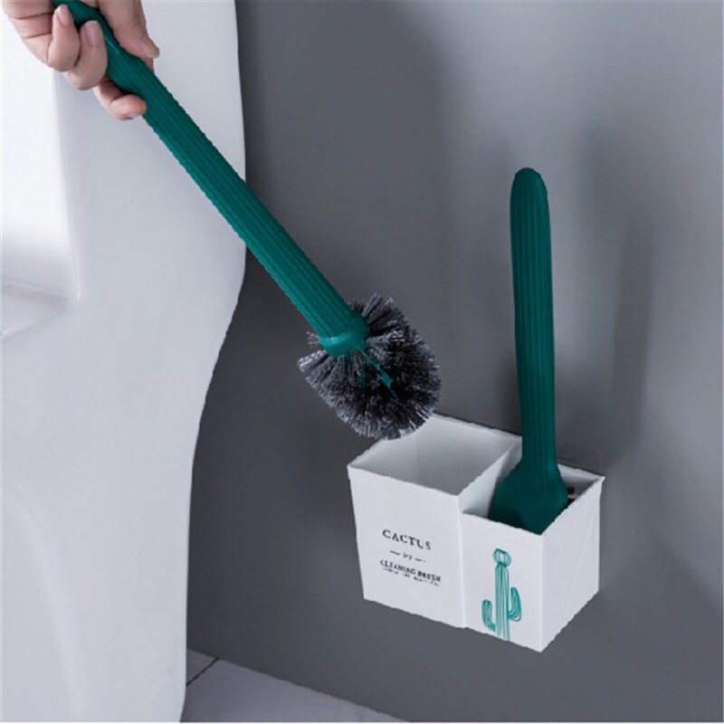 Kaktus szczotka robić wc gumowa nakrętka uchwyt szczotka robić czyszczenia wc wiszące na ścianie wieszak gospodarstwa domowego czyszczenie łazienki akcesoria szczotka robić wc