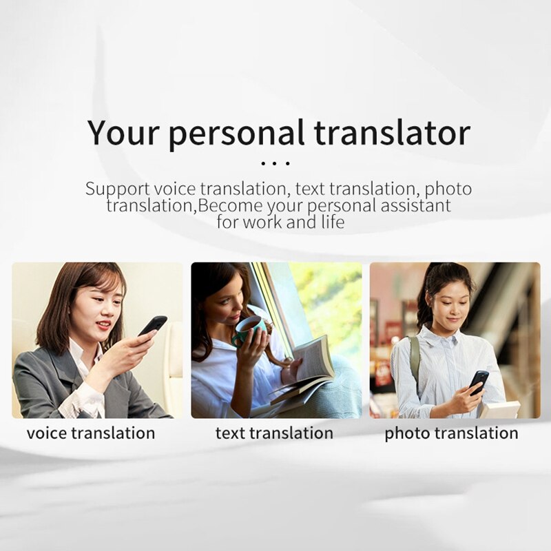 Mini traductor de 68 idiomas, traductor de batería recargable de 800 MAh en tiempo Real para aprender viajes y negocios
