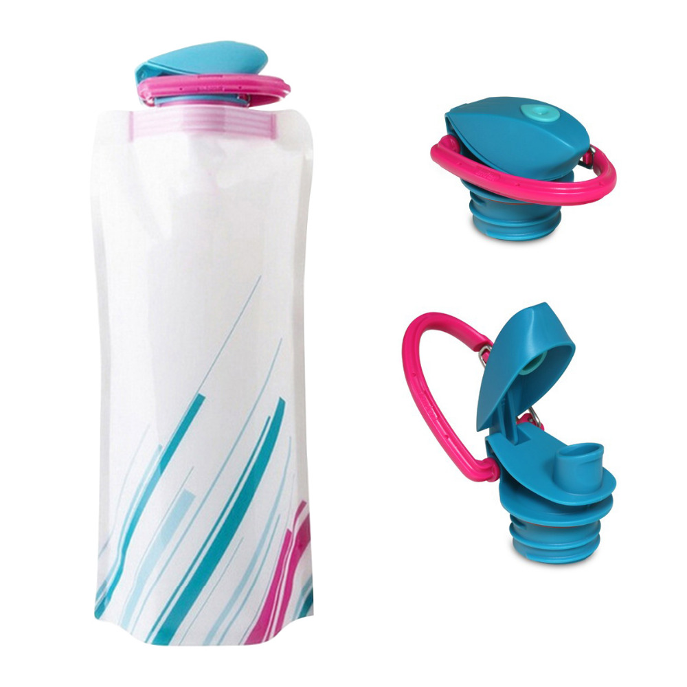 700ml Folding Water Bag Outdoor Water Bottle Travel Riding Sports Water Bag Compression Portable Folding Water Bag