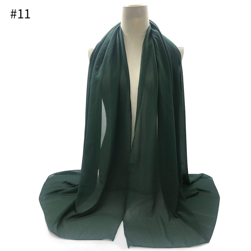 Femmes longue enveloppe en mousseline de soie jaune soirée fête étole mariage mariée demoiselle d'honneur enveloppement 16 couleurs cap vert menthe jaune: 11 Dark-green
