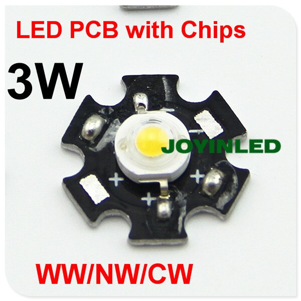 Free 10 stks gemonteerd 20mm star platine heatsink pcb led Chips Warm Koud Wit 3 W 180-200LM 600mA Hoge Power LED Chips