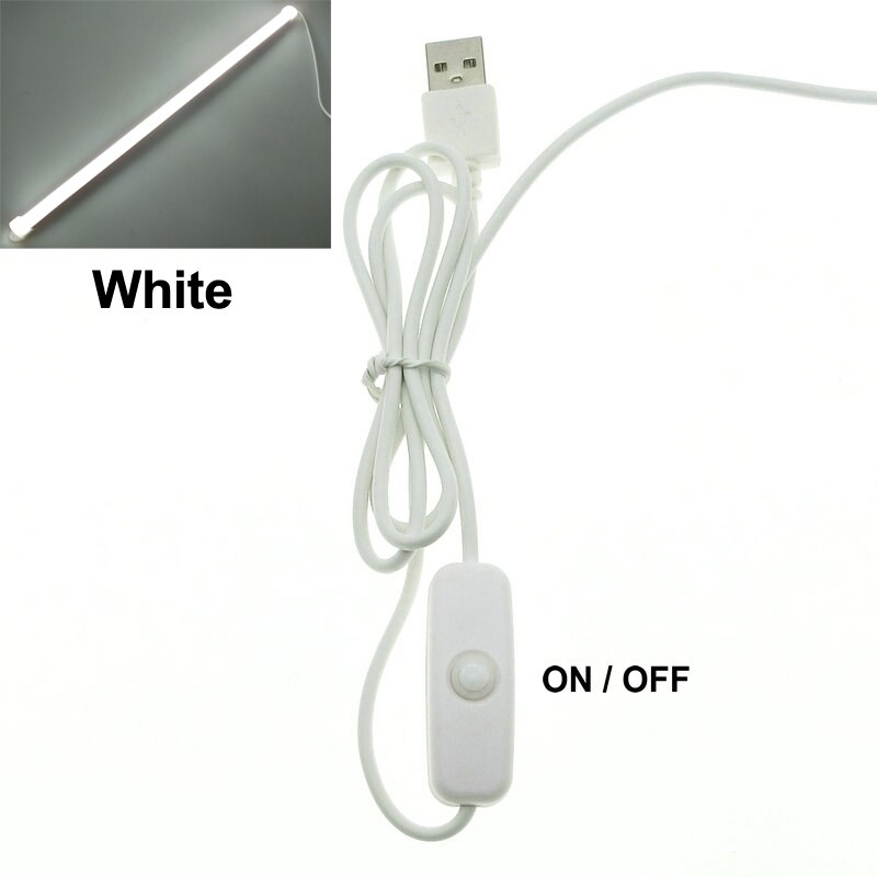 USB LED Bar Light DC 5V Eyes Protection LED Rigid Strip LED Reading Light.: White / 52cm