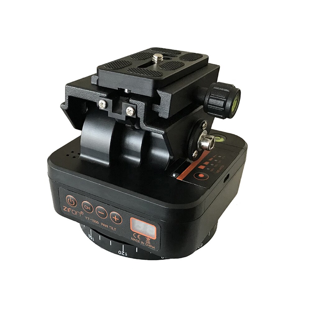 Tête de trépied panoramique motorisée YT-1000 avec télécommande, inclinaison panoramique avec plaque à dégagement rapide 1/4 + support de téléphone pour appareil photo DSLR