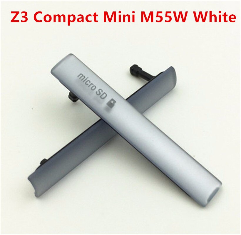 Cubierta de puerto de carga USB para Sony Xperia Z3 mini Z3 Compact M55W D5803 D5833, nueva ranura para Puerto SD, 100%: Blanco
