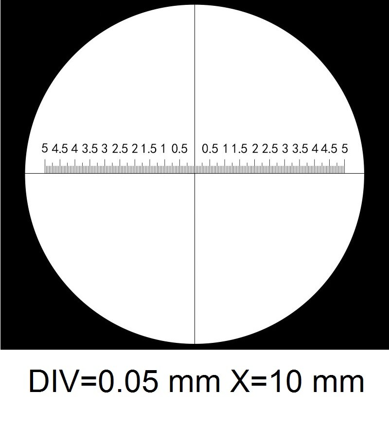 Optiskt mikroskop mikrometer diameter 20mm okular okulär kalibrering xy kors linjal rutnät koncentriska cirklar riktmedelsskala: Ms -1- z