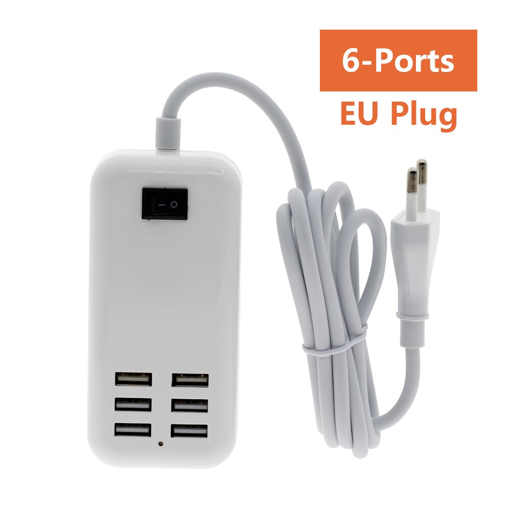 USB Power Supply Adapter DC5V 2A EU Plug / US Plug Universal Charger 1 / 2 / 3 / 6 Ports: 6USB EU