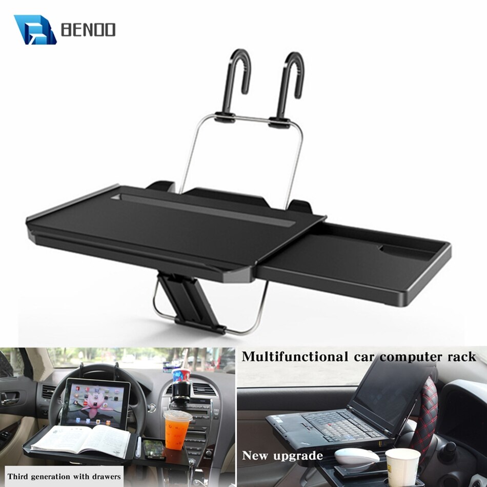 Benoo Multifunctionele Portable Opvouwbare Auto Stuurwiel Desk & Seat Lade Tafel Voor Schrijven Laptop Dining Werk Fit Meest Cars