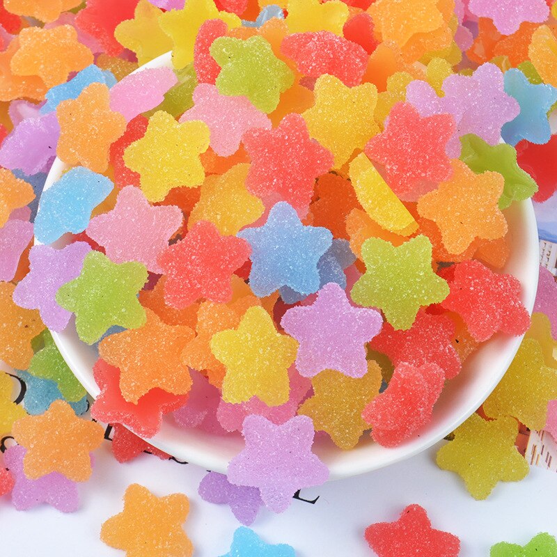 10 Stks/zak Slime Filler Levert Speelgoed Ster Diy Mini Pretend Ster Snoep Slime Accessoires Filler Voor Pluizige Clear Crystal Slime