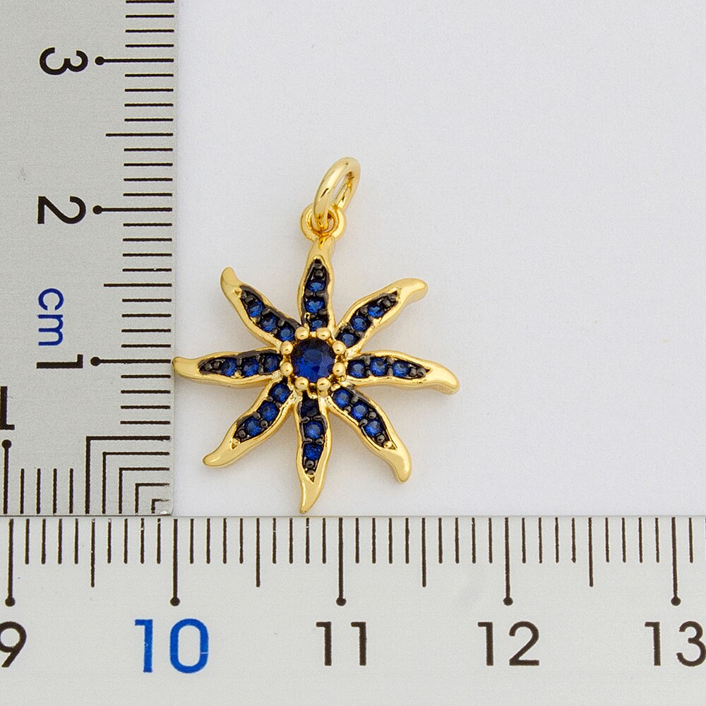 Blauwe Zeester Koper Zirkoon Gouden Hanger Charme Ketting Choker Ketting Voor Vrouwen Partij Bruiloft Sieraden