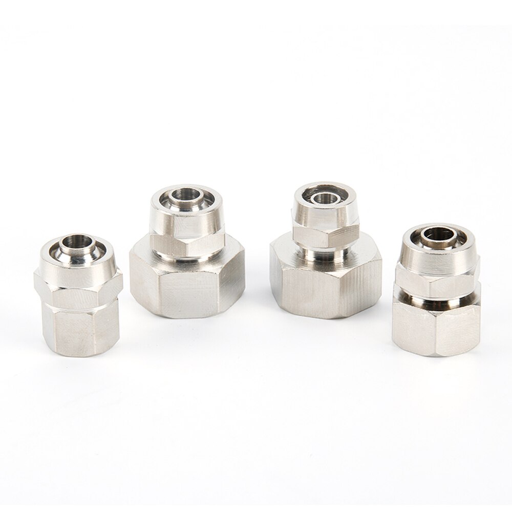 Pneumatische twist fit 4/6/8/10/12mm od slang  x 1/8 " 1/4 " 3/8 " 1/2 " binnendraad koper nikkel plating luchtslang snelkoppeling