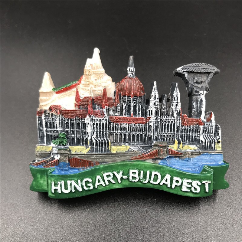 Turist souvenir dekoration ungarn budapest østrig wien panorama køleskab pasta harpiks magnetisk turist souvenir håndværk: Budapest