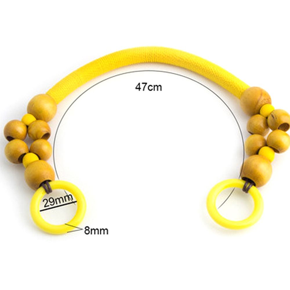 Wooden Handbag Handle Retro Woven Wooden Bead String Handbag Handle DIY Bag Strap Shoulder Belt Purse Handle