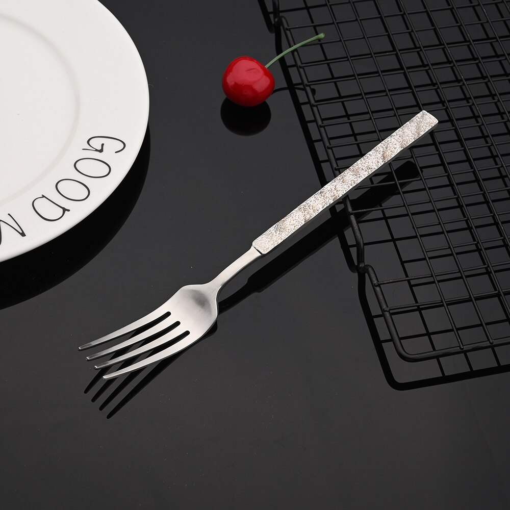 Silver Matte Flatware Cutlery Set Silver Dinner Set Classic Restaurant 304 Stainless Steel Kitchen Wedding Dinnerware Tableware