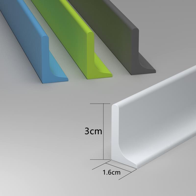 1M/2M Silicone Bathroom Water Stopper Blocker Shower Dam Non-slip Dry And Wet Separation Flood Barrier Door Bottom Sealing Strip