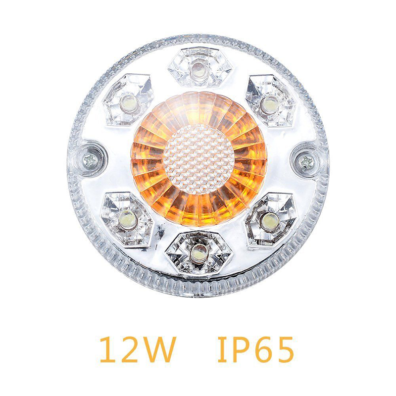 Lámparas de señal de giro de concha, guardabarros de coche, lente de PC, luces de techo súper brillantes, 24 LED, blanco, ámbar, rojo, 24V CC