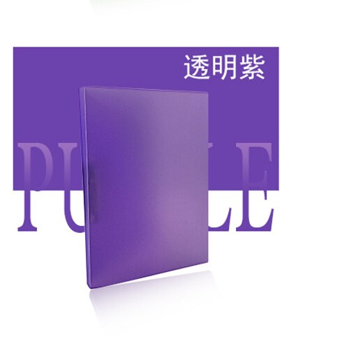 EZONE A4 Transparent File Folder Plastic Candy Color Folder Loose-leaf Clip File Office Paper Storage Bag Office Stationery: Purple